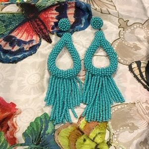 NWOT Turquoise Fringe Earrings